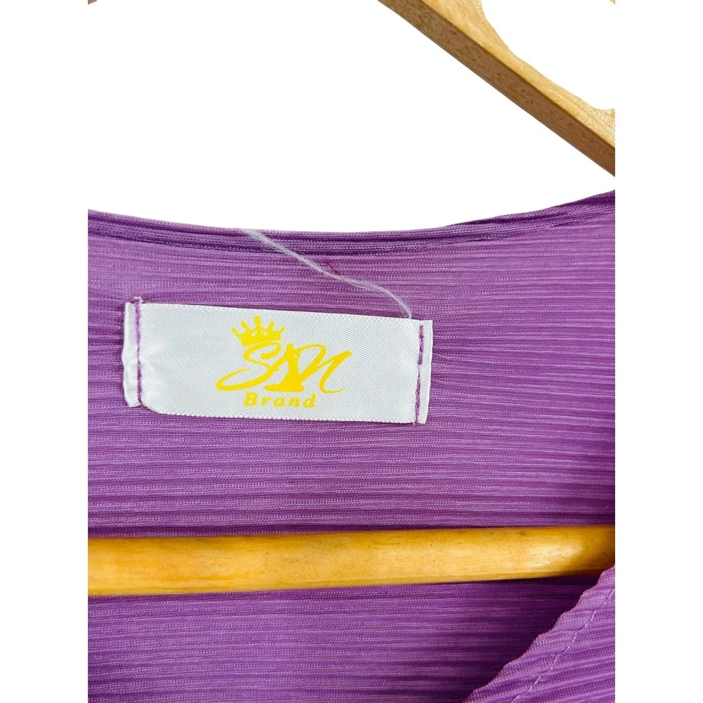 SM Brand Purple Pleated Floral Cardigan‎ Sweater Medium